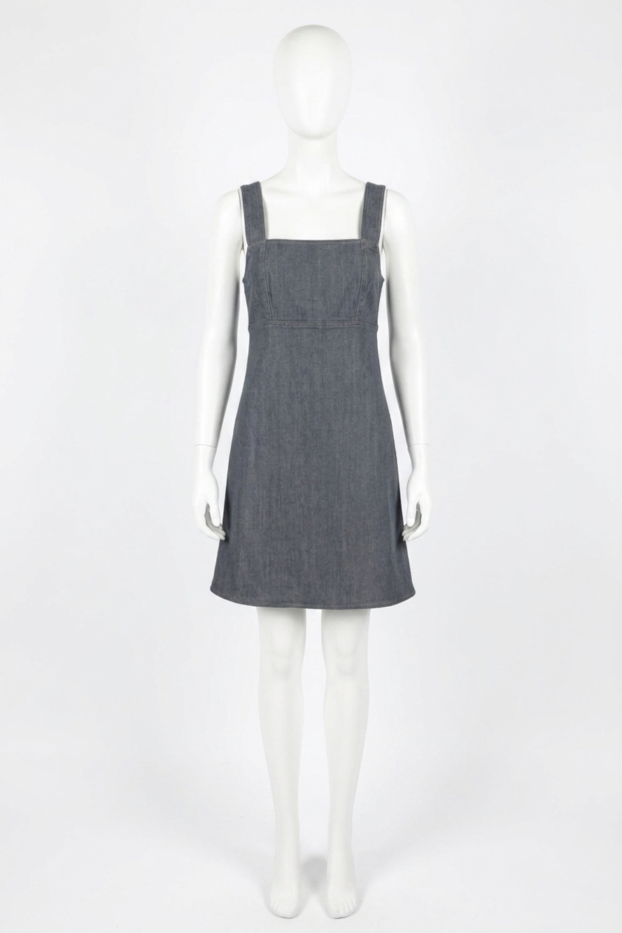 NEW RAG & BONE women paula denim empire dress in grey